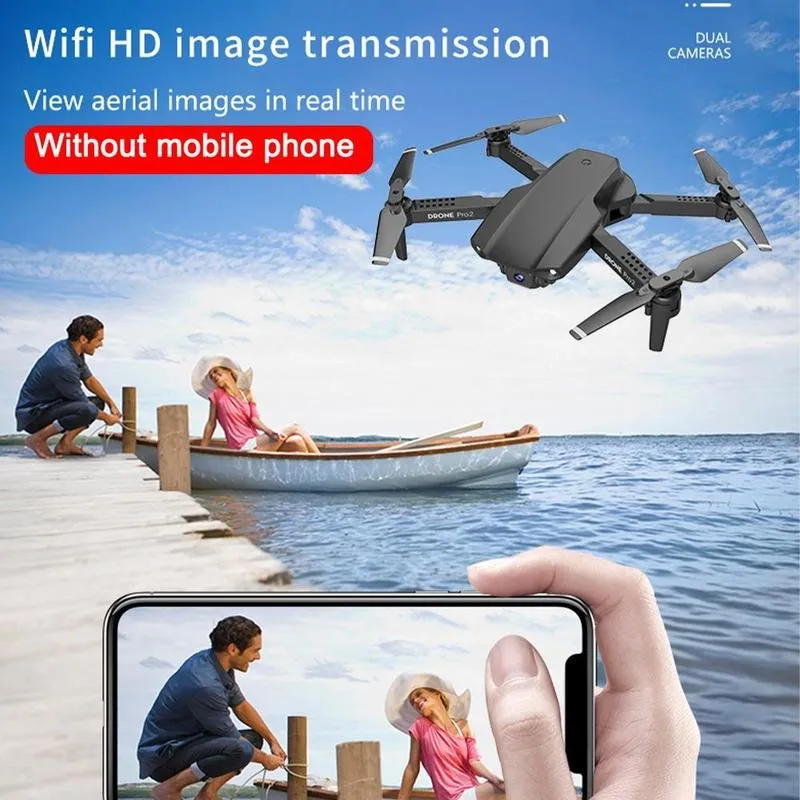 Мини-Дрон E99 Pro с HD камерой Радиоуправляемый складной аккумулятор Квадрокоптер