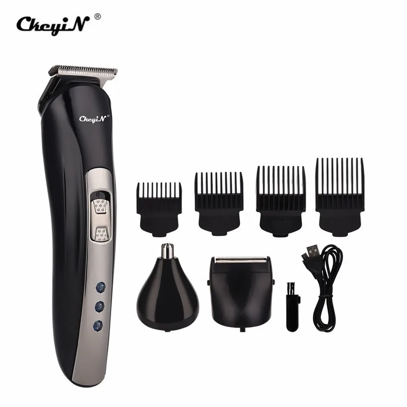 

3 in 1 Barber Rechargeable Hair Clipper Nose Hair Trimmer Shaver Beard Razor Man Shaving Machine Cut Nose Ear 4 Limit Combs