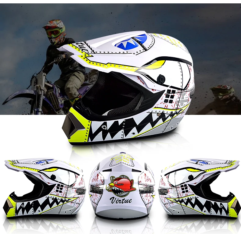 Профессиональный Гоночный Кроссовый шлем hors route Casque Moto Capacete Moto Casco внедорожный мультяшный детский мотоциклетный шлем