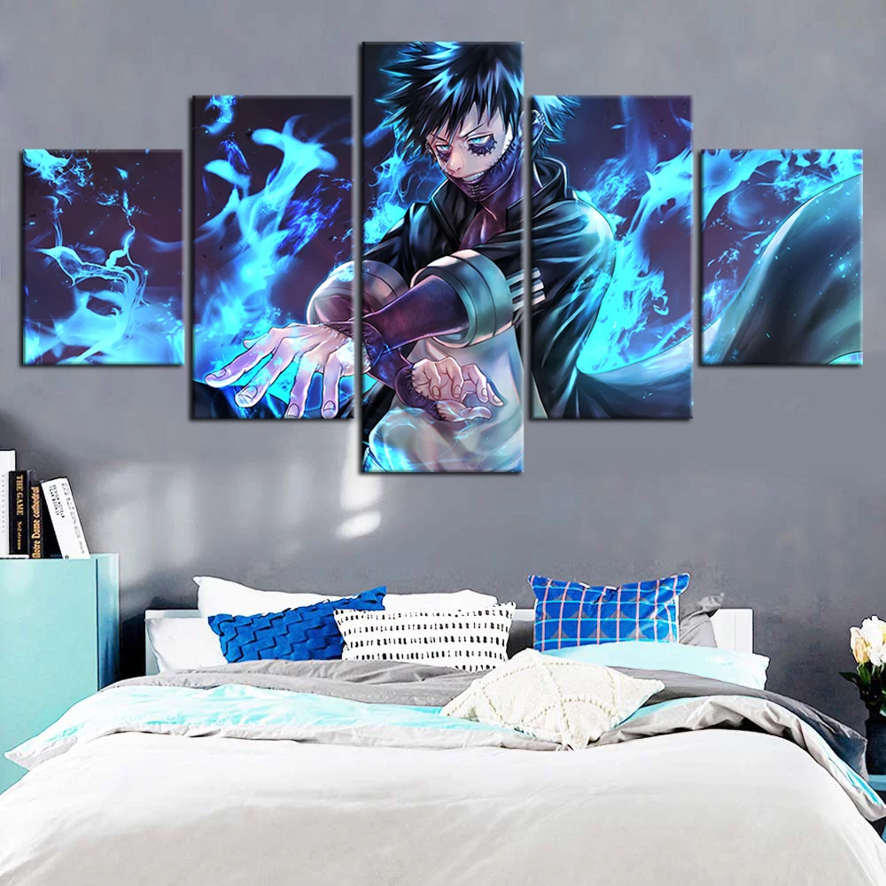 

5 Pieces My Hero Academia Anime Art Oil Painting Canvas Artwork Home Decor Wall Stickers Sofa Background Decor Murals