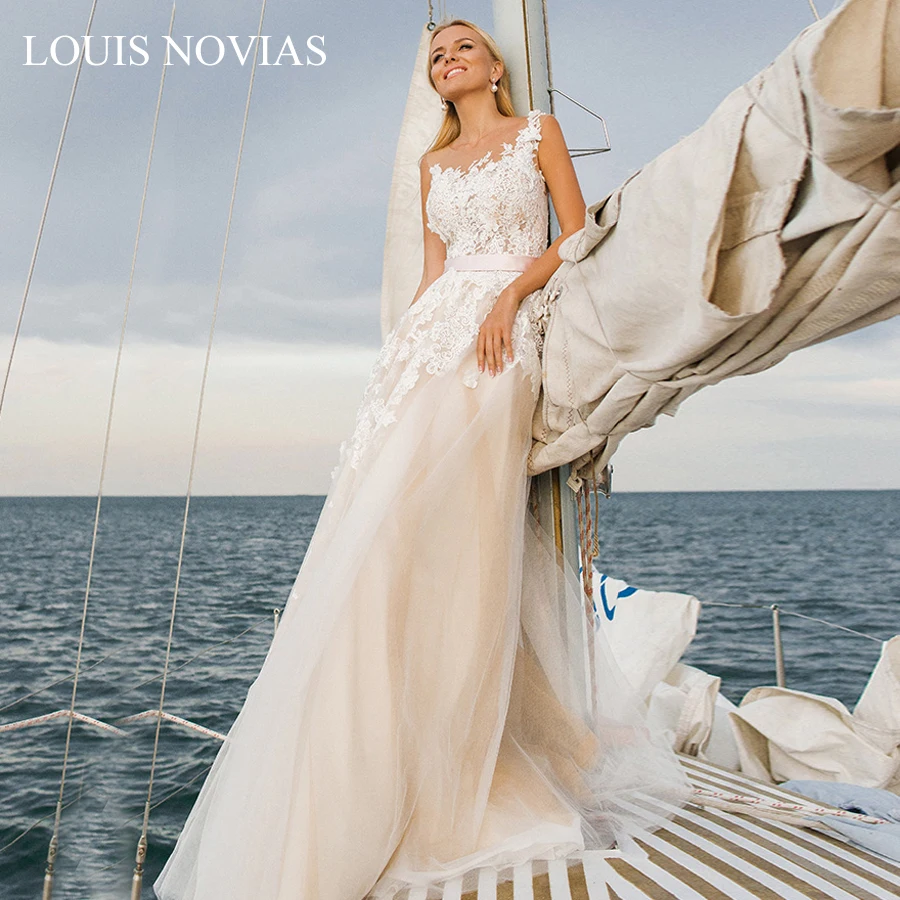 Бальное платье Louis Novias свадебное изысканная вышивка иллюзия одно плечо вышитые