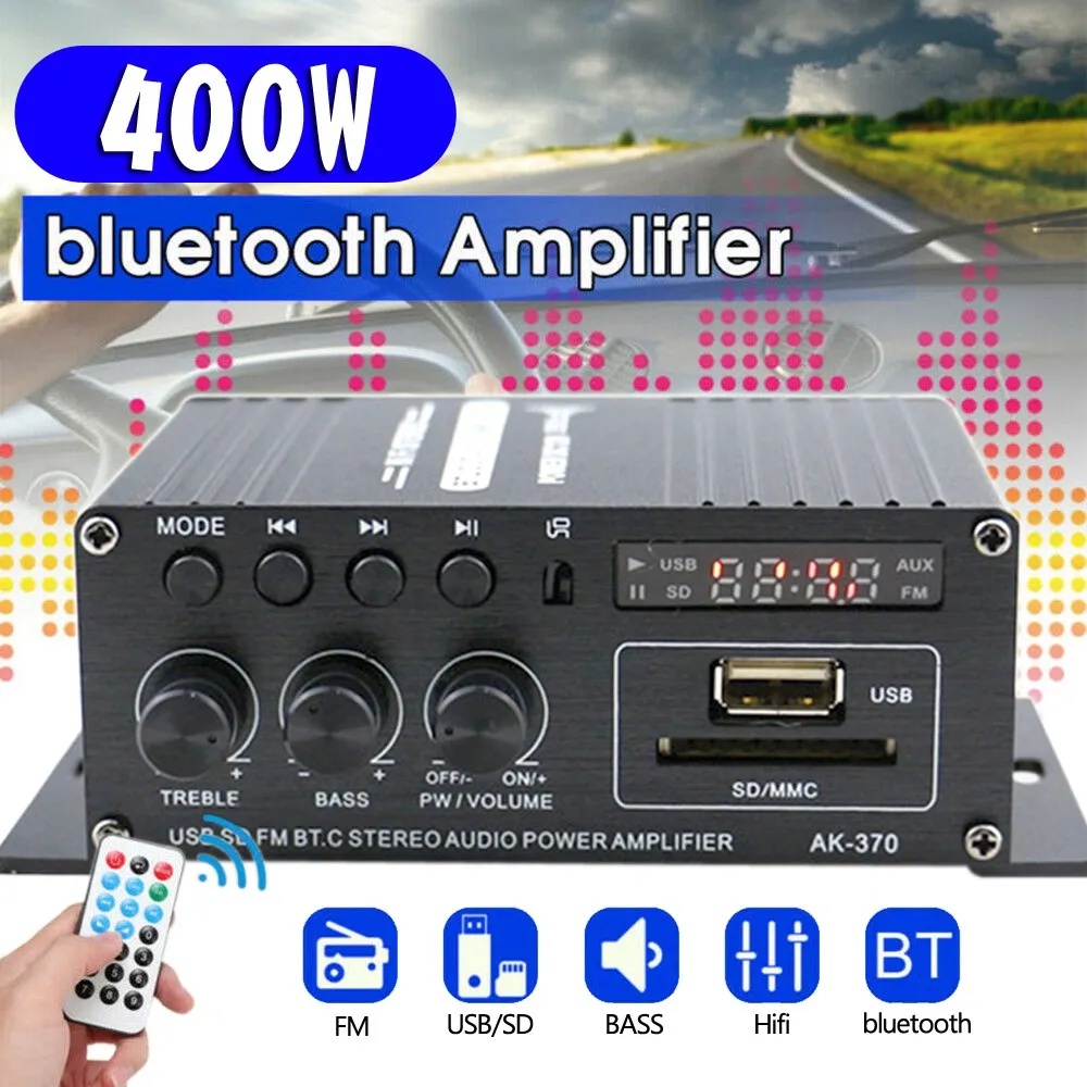 Artudatech 400W Hi-Fi Auto Stereo 12V Car Audio Amplifier Bluetooth-compatible MP3 Radio Booster | Электроника