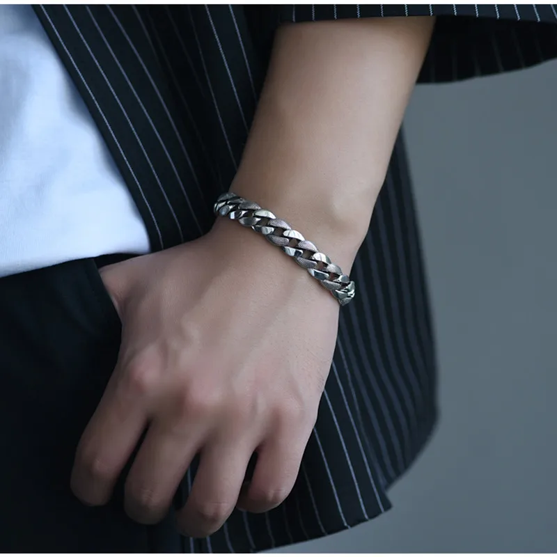 

Sterling Silver Bracelet Men’s Jewelry Women’s Popular Personality Fashion S925 Couple Birthday Gift Punk Style