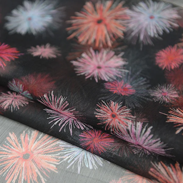 Модный дизайн принт 100% чистый шелк марля ткань жоржета шелковая SCG616 | Дом и сад