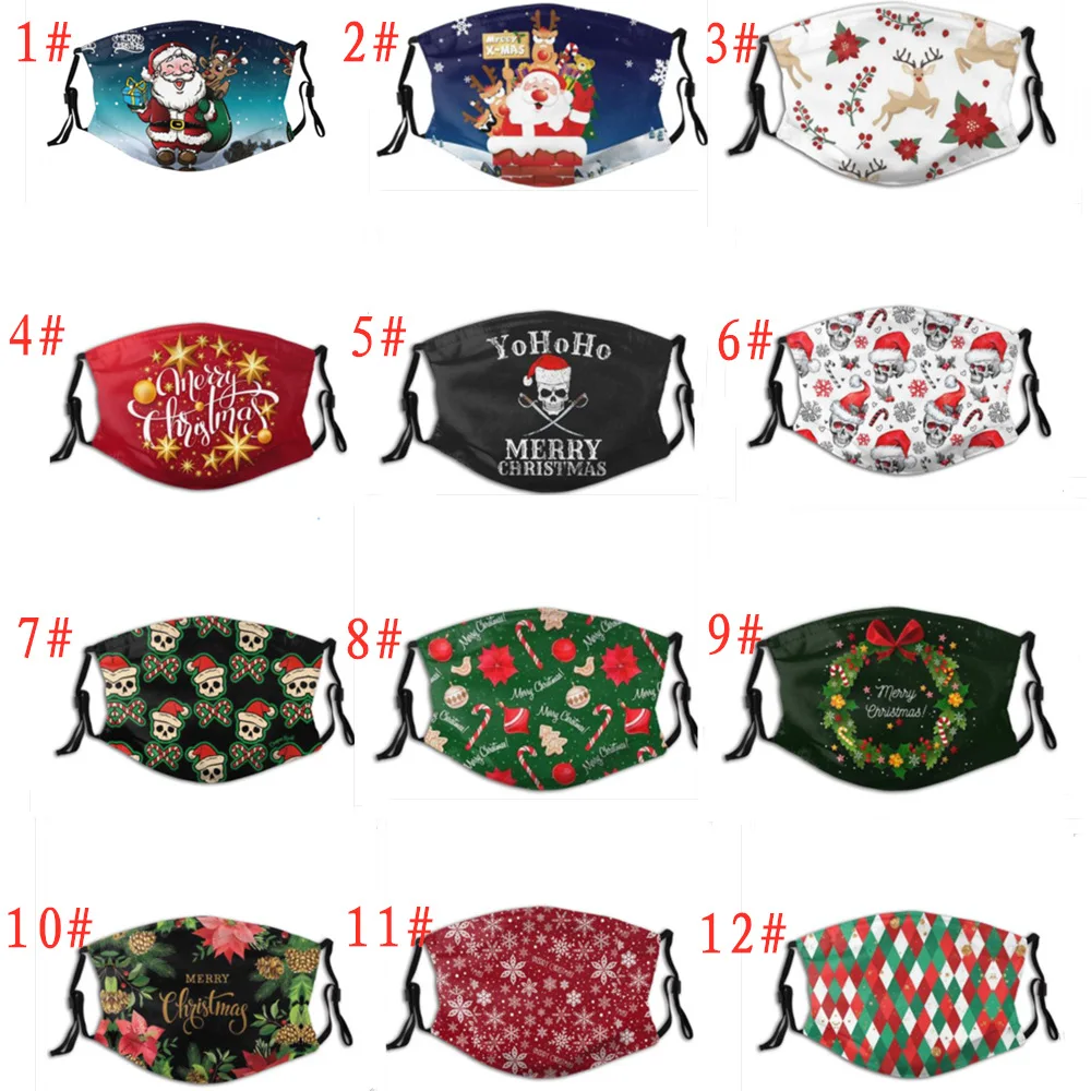 

1pc Adult Mask Thicken Christmas Face Mouth Mask Earloop Breathble Masks Halloween cosplay