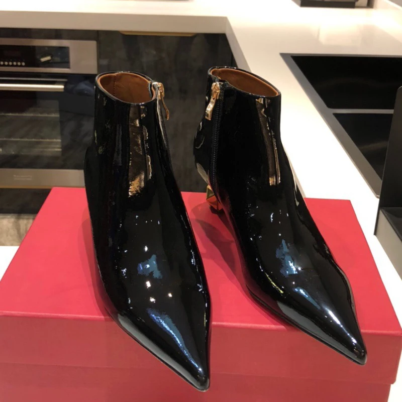 

2021 New Leather Women Boots Luxury Brand Design ANKIE Female Shoes Boots Black Red Botas Mujer