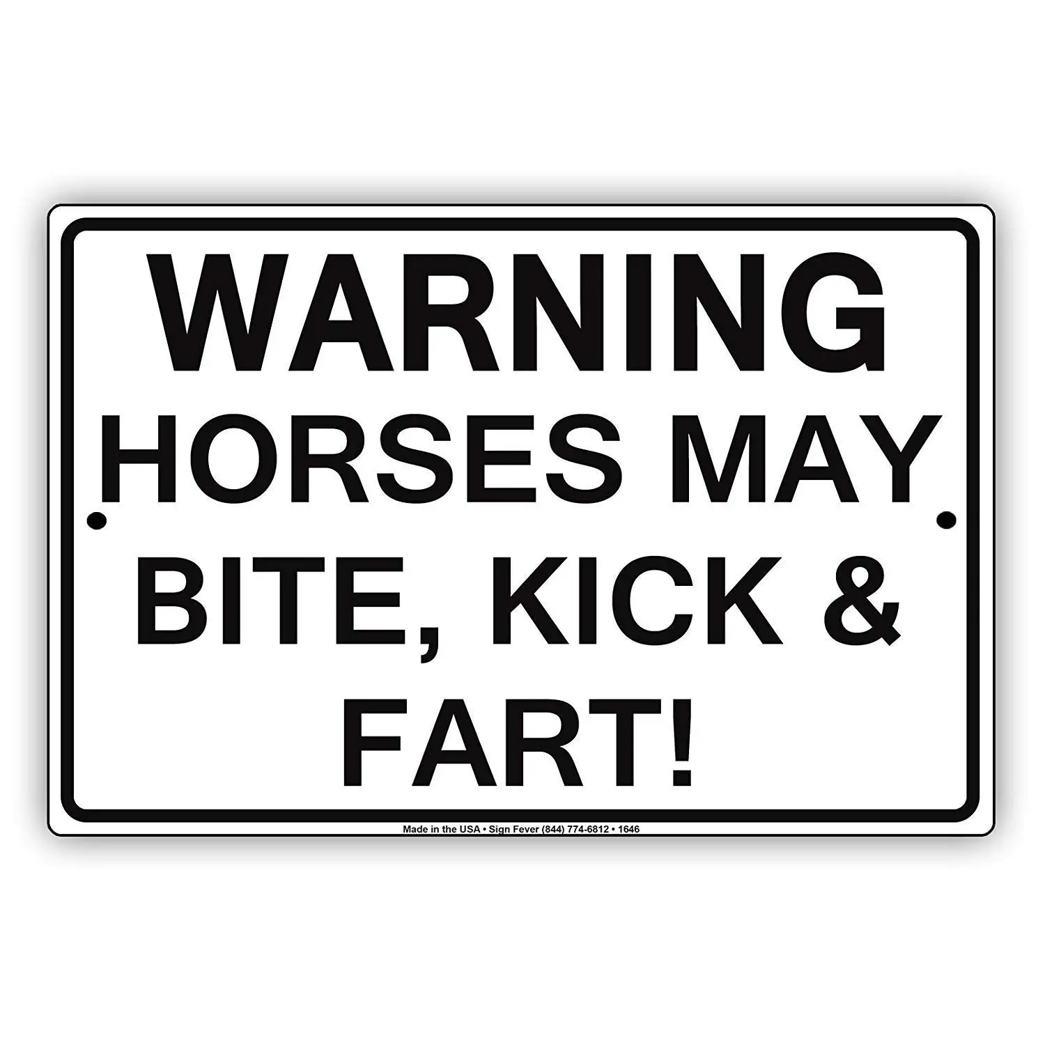 

Jesiceny New Tin Sign Warning Horses May Bite Kick and Fart! Gag Jokes 8x12 Inch