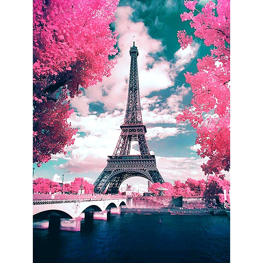 

Eniref Full Round Diamond Painting Eiffel Tower Picture 5D DIY Diamond Mosaic Embroidery Painting Rhinestone Fashion Home Decor