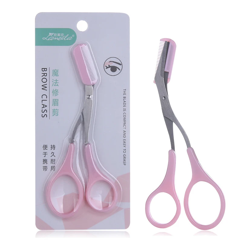 Ножницы для стрижки бровей с расческой ножницы ухода за волосами изогнутые