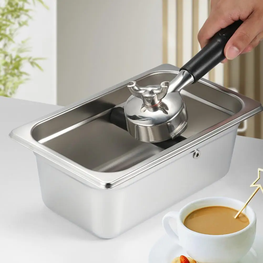 

Coffee Grounds Container Eco-friendly Large Capacity Stainless Steel Coffee Knock Box Supplies for Household
