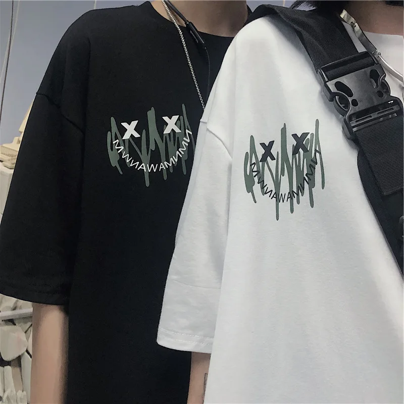 

Парная подходящая одежда для колледжа, корейская мода, стильные Молодежные футболки оверсайз в стиле Instagram, женская летняя одежда, одежда