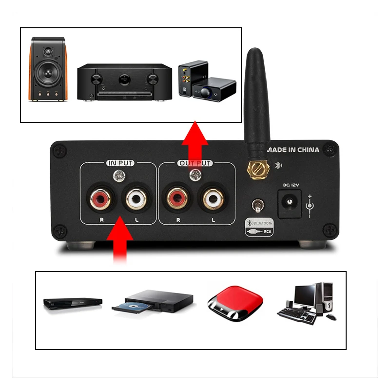 HiFi Bluetooth-Совместимый Беспроводной 6J5 6*5 6AH6 6AN5 клапанная трубка Preamp стерео аудио