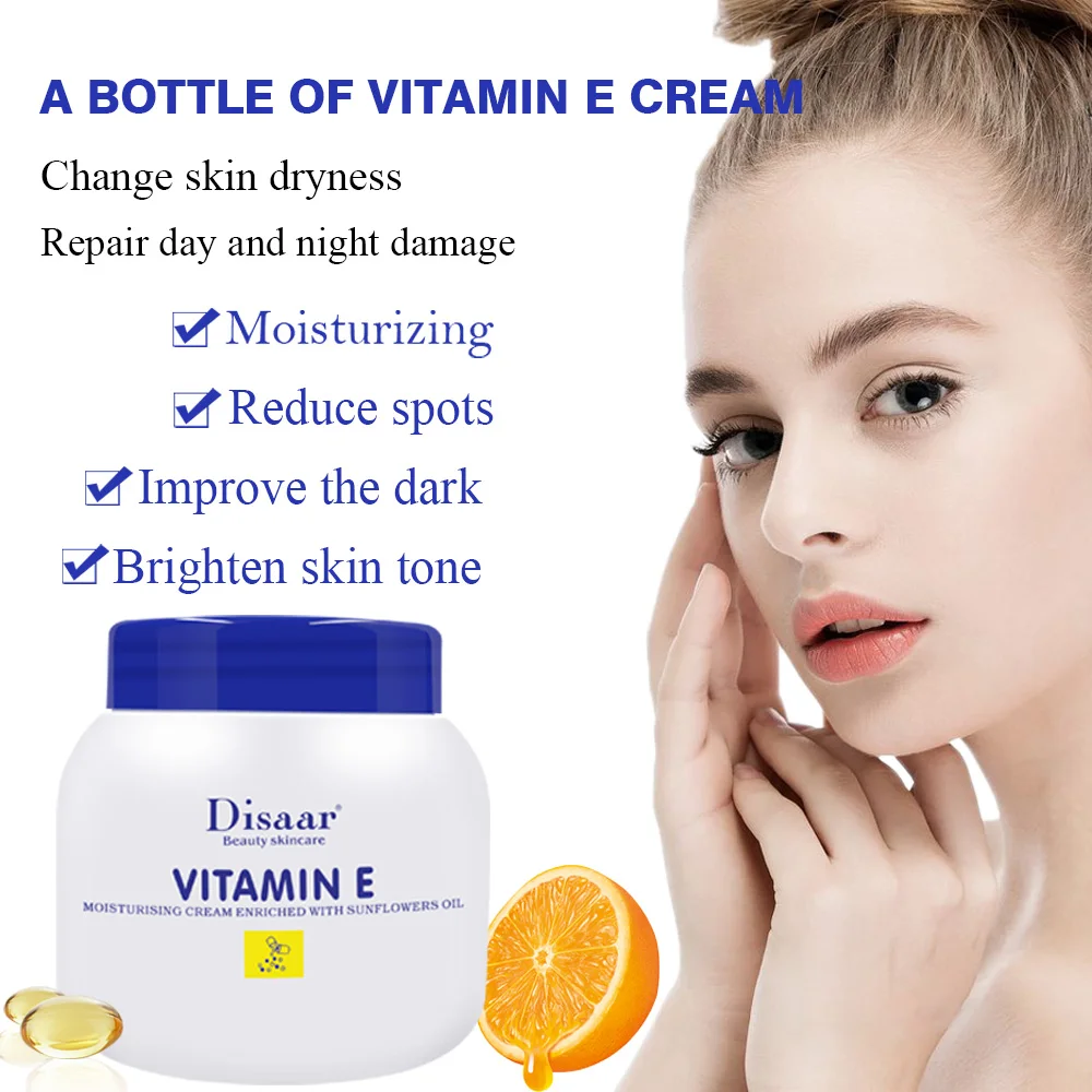 

200ml Disaar Best Moisturizing Skin Care Cream Vitamin E Sunflower Oil Whitening Body Lotion AntiAging LongLasting After Sun