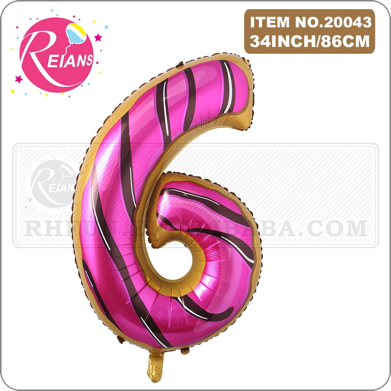 Большой пончик 34 дюйма Пончик конфеты цифры фольгированные воздушные шары для