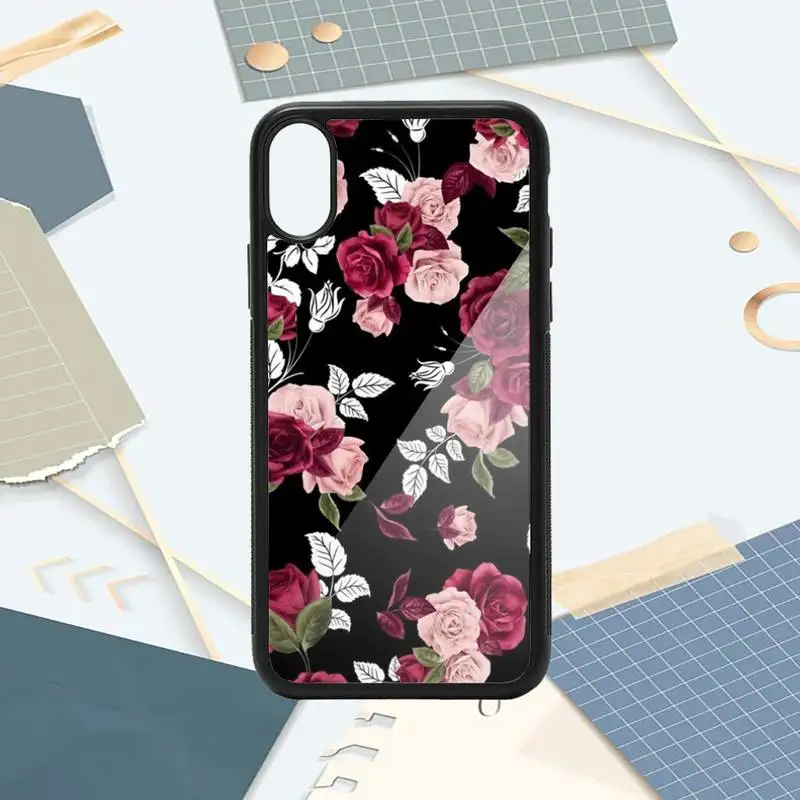 

Retro Colorful flowers pattern Phone Case PC for iPhone 11 12 pro XS MAX 8 7 6 6S Plus X 5S SE 2020 XR