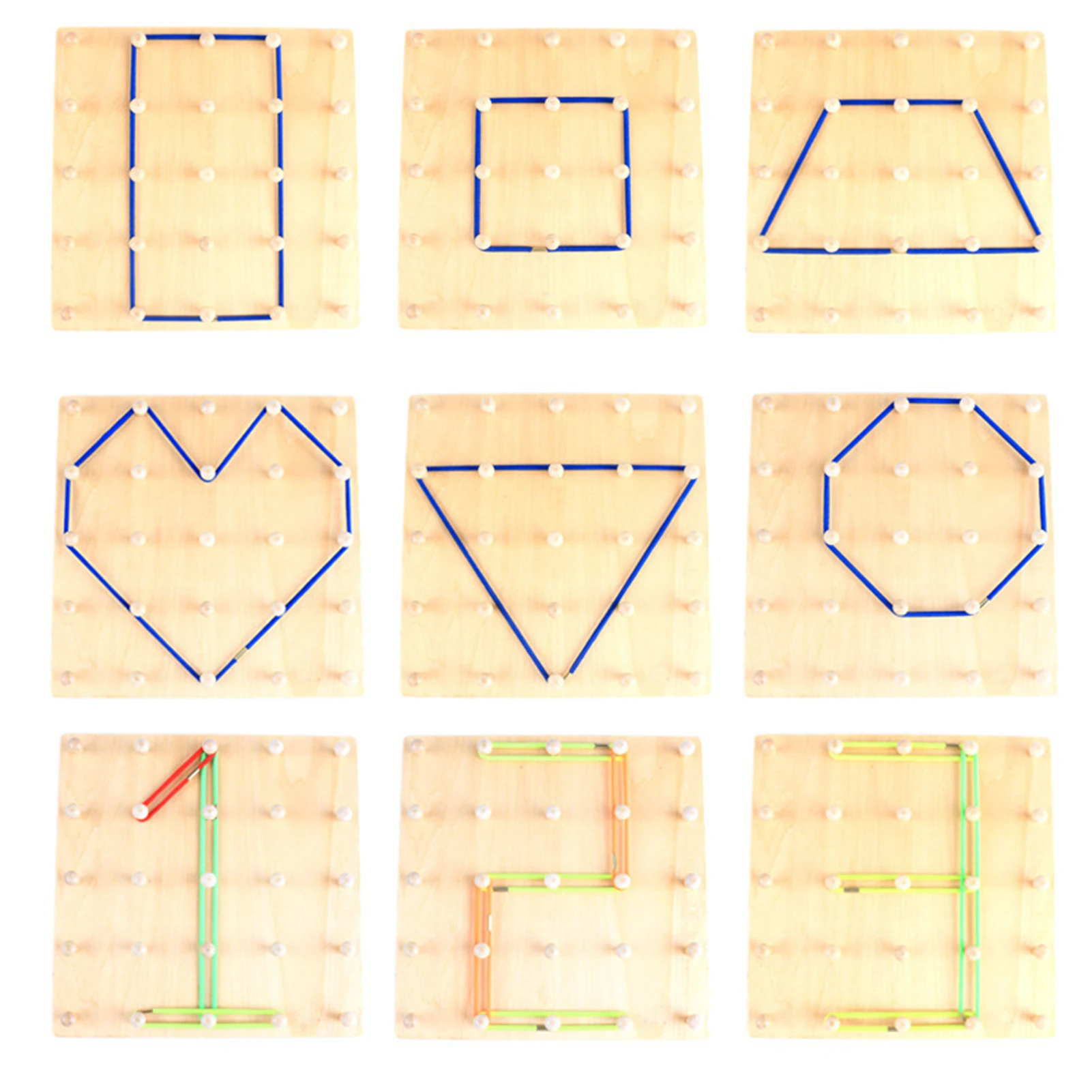 

Montessori Square Shape Threading Puzzle Board Games Display Mold Sensory Children Early Educational Toys for Kids