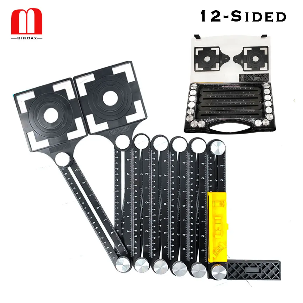 Многосторонняя угломерная линейка транспортир из алюминиевого сплава