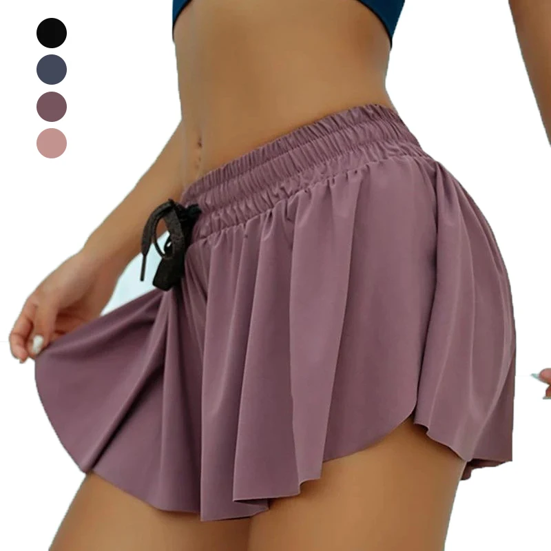 

Large Women's Shorts 2 In 1 Quick Dry Yoga Sport Shorts High Waist Shorts Double Layer Security Pants Gym Fitness Sportswear