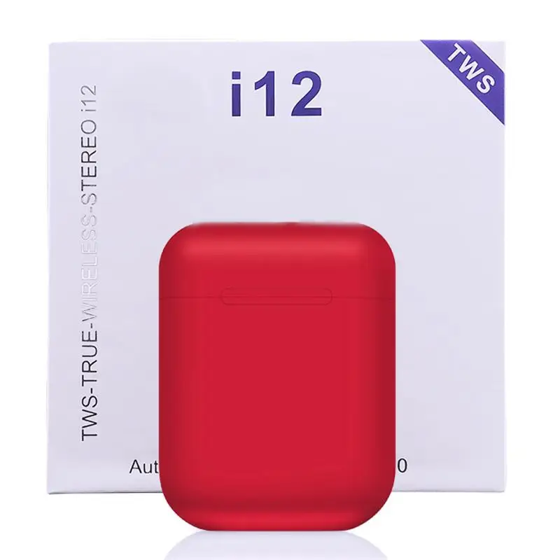 i12 i11 наушники-вкладыши TWS с Беспроводной Bluetooth 5,0 наушники Спортивный Пот наушников Touch Портативные наушники для i10 i20 наушники-вкладыши tws с i30 i60 i80 - Цвет: i12 TWS Red