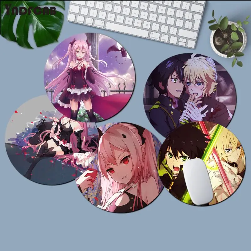 

YNDFCNB New Designs Seraph Of The End Silicone round mouse Pad to Mouse Game Anti-Slip Laptop PC Mice Pad Mat gaming Mousepad