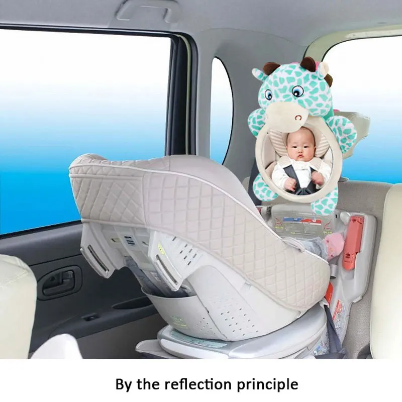 Espejo de observaci&oacute;n para asiento inverso de beb&eacute; con dise&ntilde;o de jirafa, retrovisor auxiliar para Carro de beb&eacute;, espejo de monitoreo de seguridad para ni&ntilde;os-2