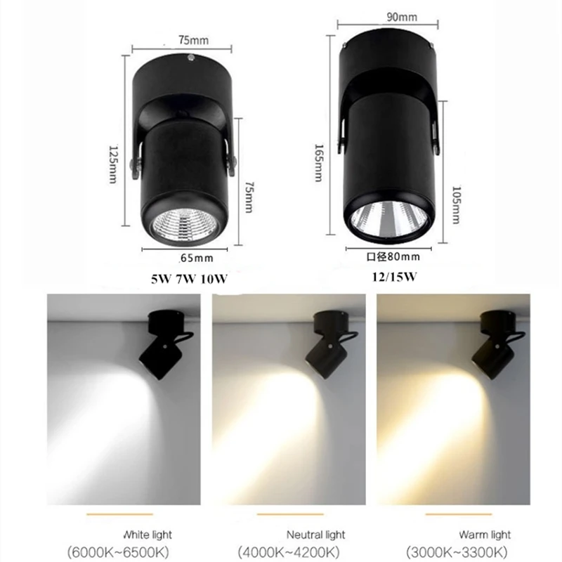 1 регулируемый вращающийся светодиодный светильник регулировка поверхности COB