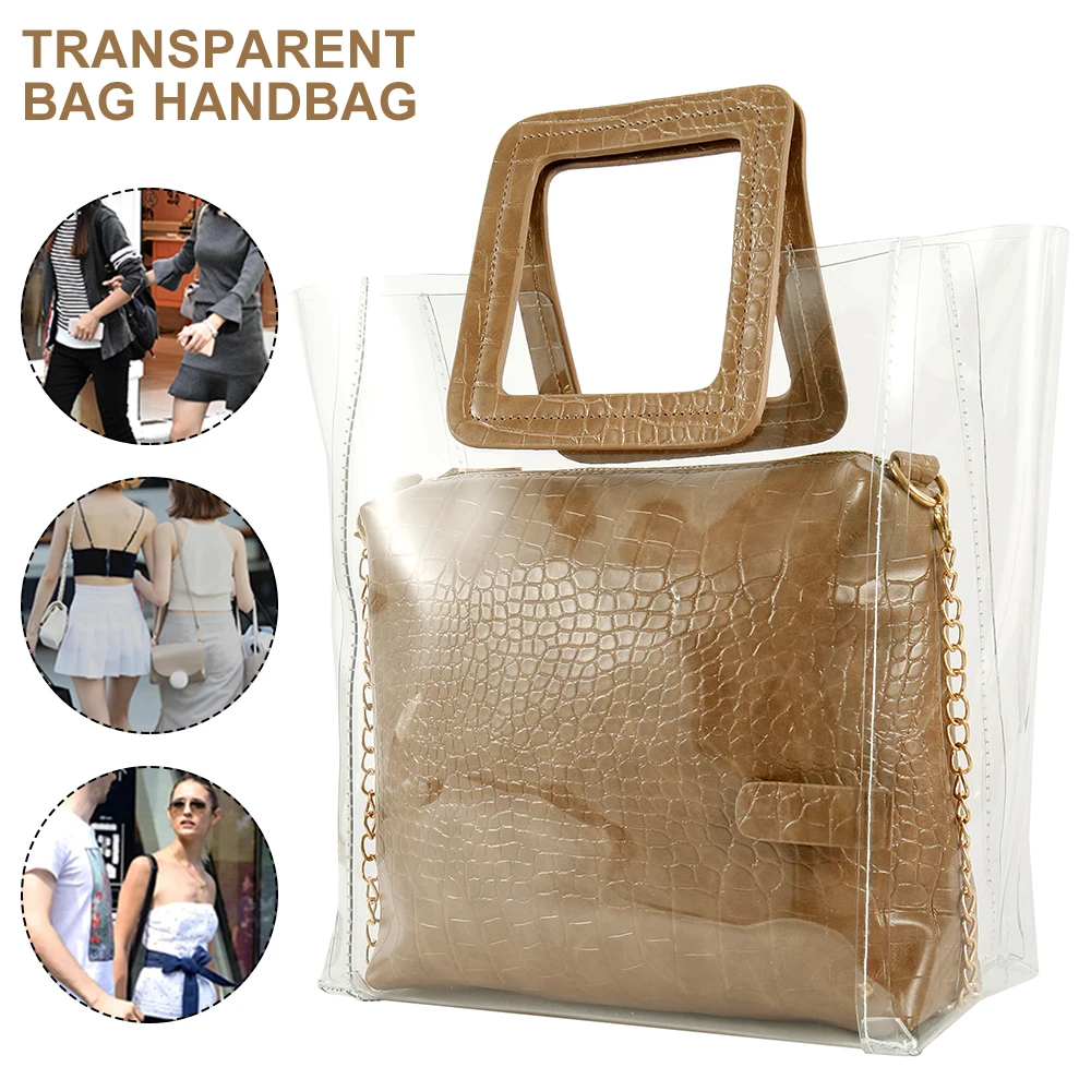 Сумки с верхней ручкой для женщин большая прозрачная сумка шоппер Роскошные
