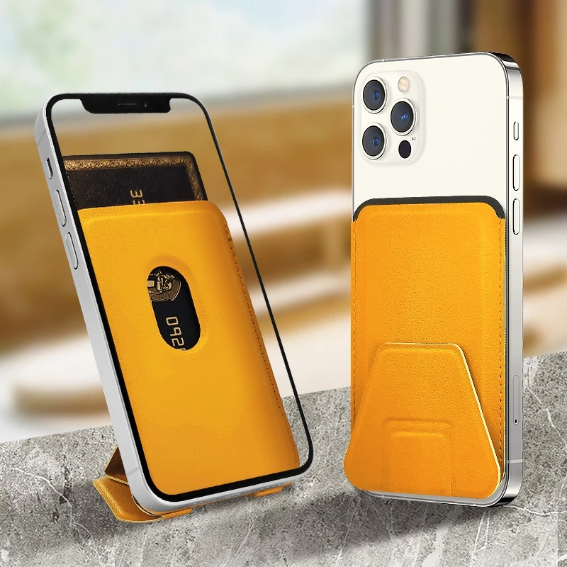 

Greatlizard Genuine Leather Card Bag For IPhone 12 Pro Max Mini Clip Magnetic Card Bag Wallet Case for IPhone 12 Pro Case