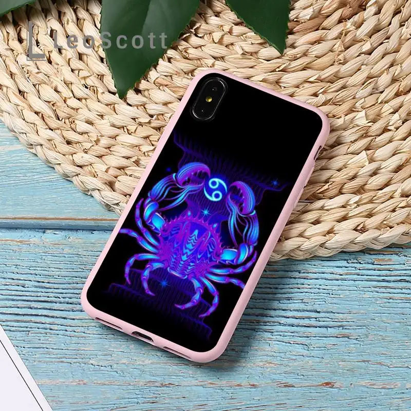 

Zodiac Sign fashion shine Phone Case Candy Color for iPhone 11 12 mini pro XS MAX 8 7 6 6S Plus X 5S SE 2020 XR