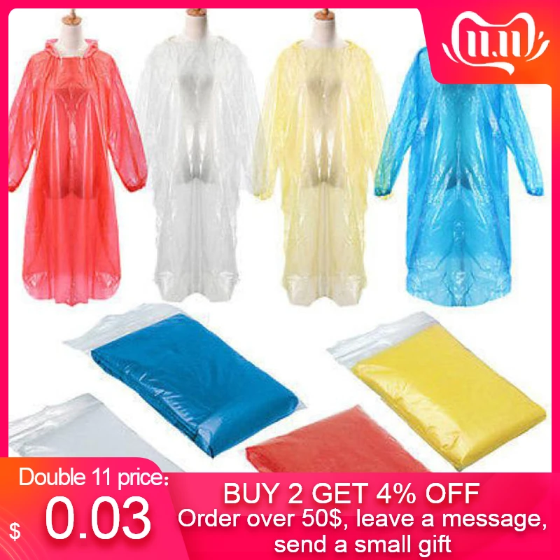 1 шт. одноразовый дождевик для взрослых аварийное водонепроницаемое пончо Для