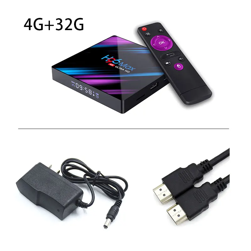 4G 32G Декодер каналов кабельного телевидения ТВ коробка 4G DDR3 USB 3,0 Bluetooth 4,0 ОС Android 9,0 4 K 4096x2160 H96 Смарт 3D пятиядерный ГП Mali-450 RK3318 GPU 2,4 г/5G - Цвет: 4G 32G