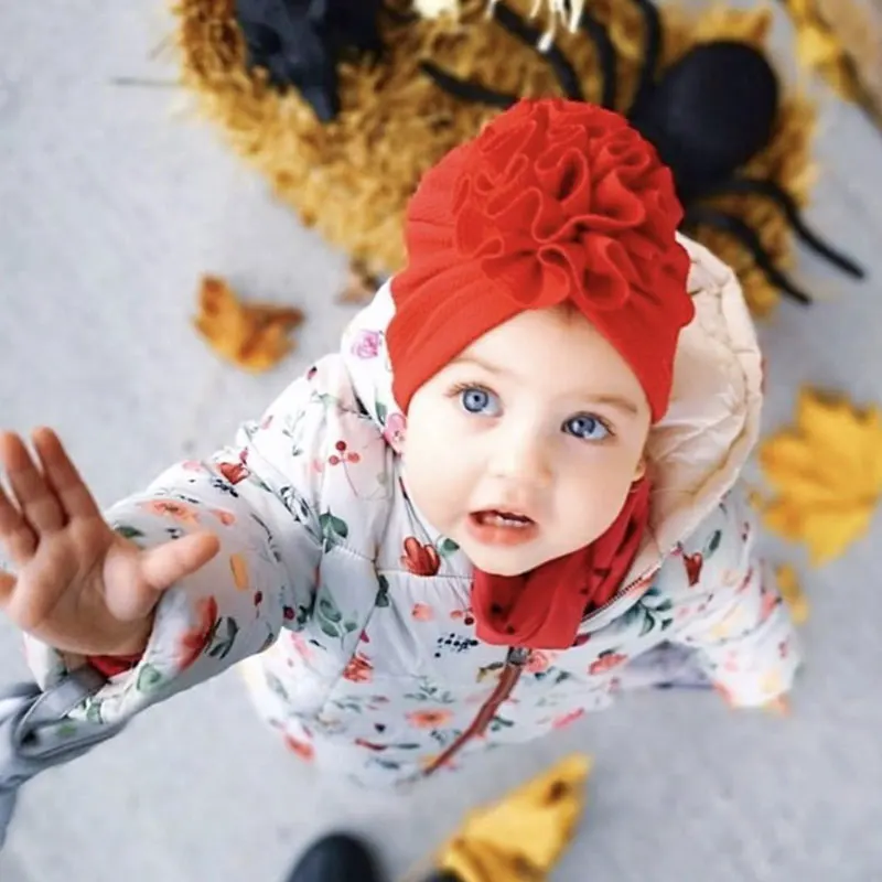 2021 модная цветочная ткань эластичная Детская шапка-тюрбан для девочек