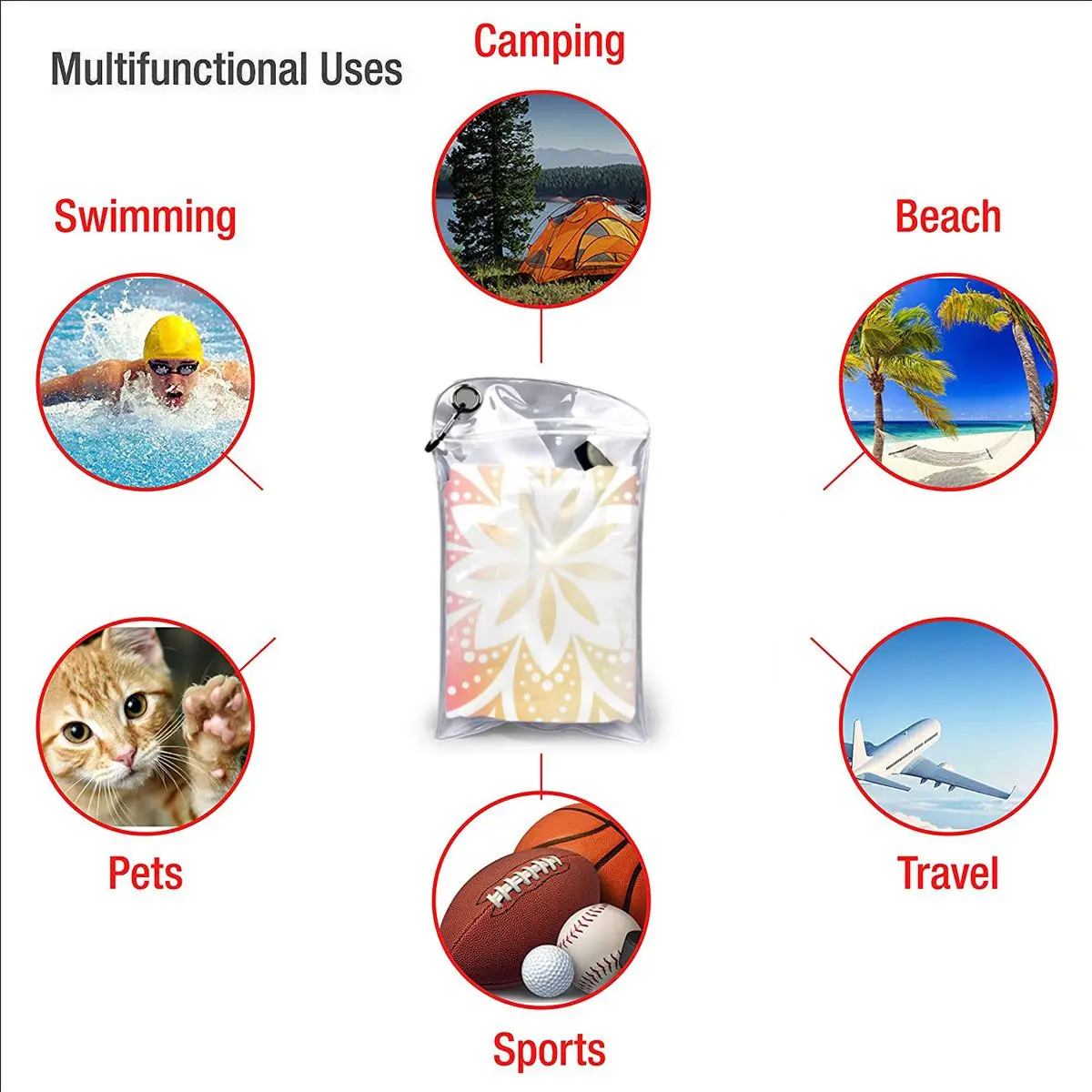 

Quick Drying Pocket Towel Hippie Love And Music Portable Water Absorbent Towel No Pilling Sports Bath Towel