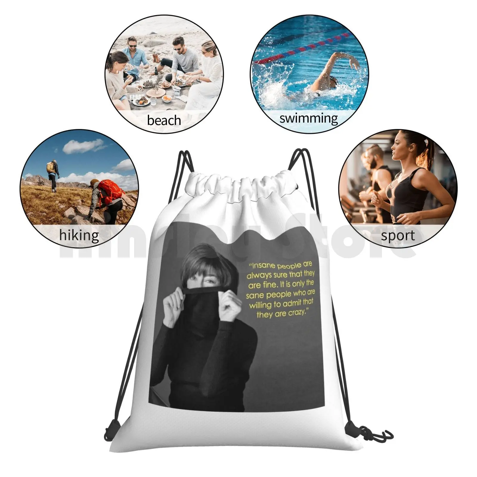 Водонепроницаемая сумка для спортзала с надписью Нора Ефрон