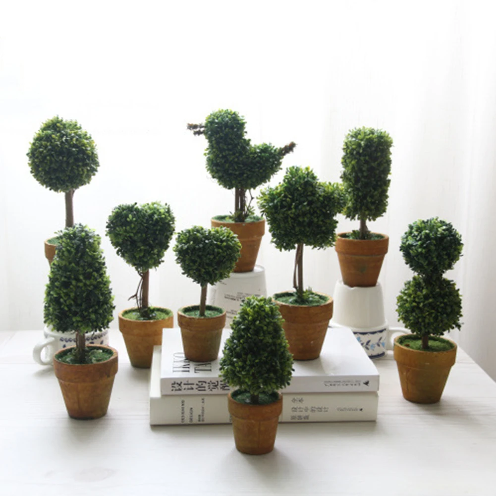 Имитация бонсай Искусственные пластиковые деревья в горшках растения садовый