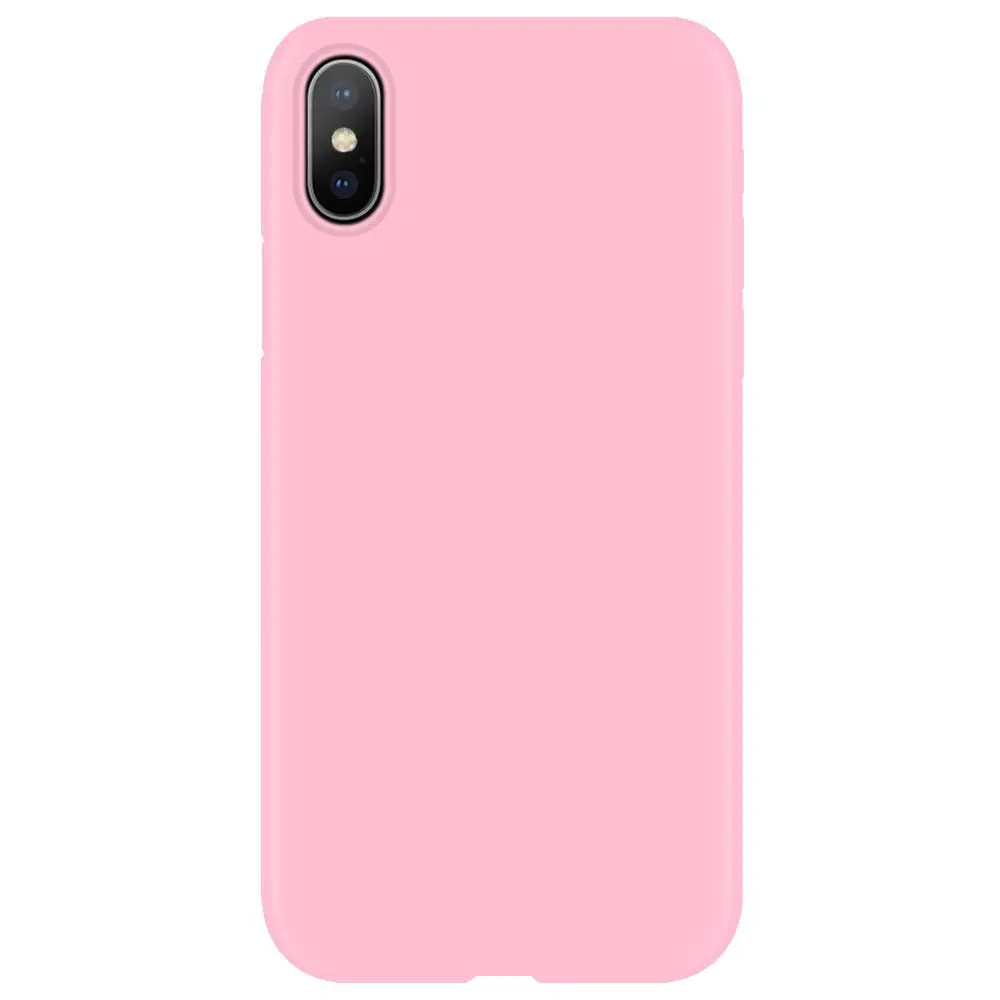 Для TPU iPhone X XS Max XR 6S 8 7 Plus, Розовый силиконовый чехол для телефона, мягкий чехол, матовый цветной чехол для iPhone 6 Plus - Цвет: DK-fe
