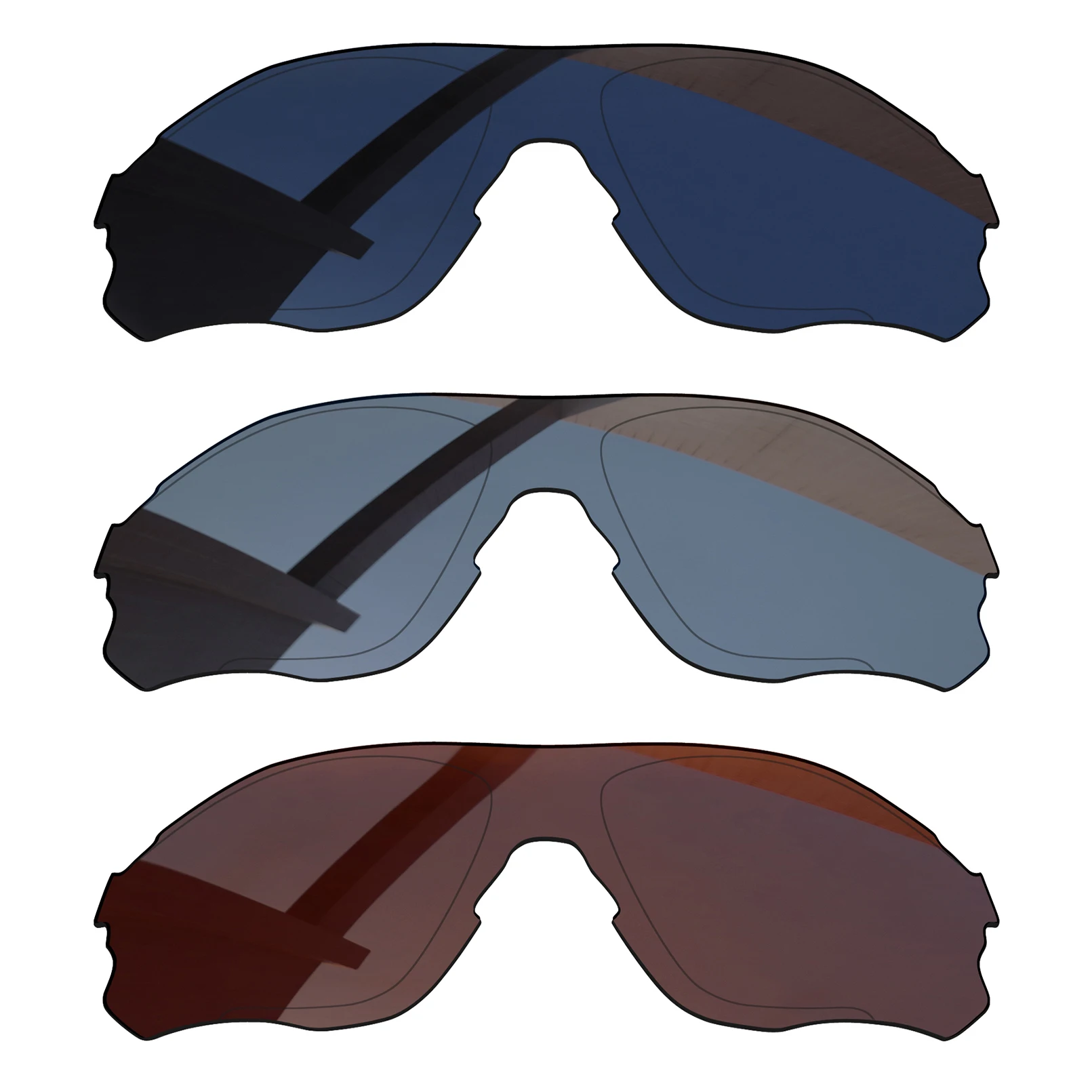 

Bsymbo 3 Pieces Pitch Black & Sandy Brown & Sliver Grey Polarized Replacement Lenses for-Oakley EVZero Path OO9308 Frame