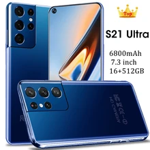 Téléphone portable S21 Ultra débloqué, écran de 7.3 pouces, Smartphone, mémoire de 16GB et 512GB, batterie de 6800mAh, Android, 4G, 5G  (4)