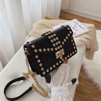 fashion rivet womens handbags purses luxury famous designer bag bags pu leather small lock women shoulder crossbody bag