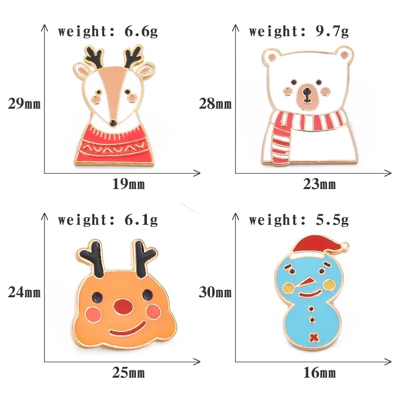 Милый снеговик полярный медведь Капельное масло Брошь Рождественский значок