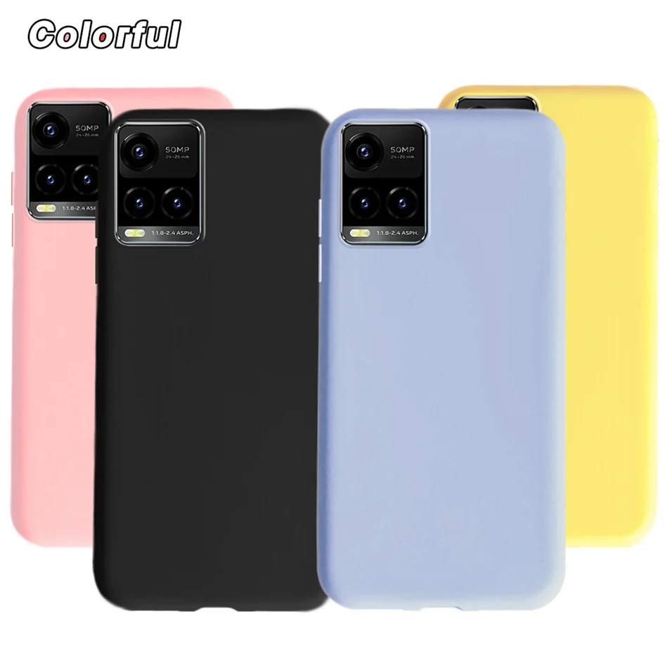 Яркие цвета флейта для Vivo Y21 2021 Y21S Y 21 V2110 V2111 матовый чехол из ТПУ задняя крышка Y33S