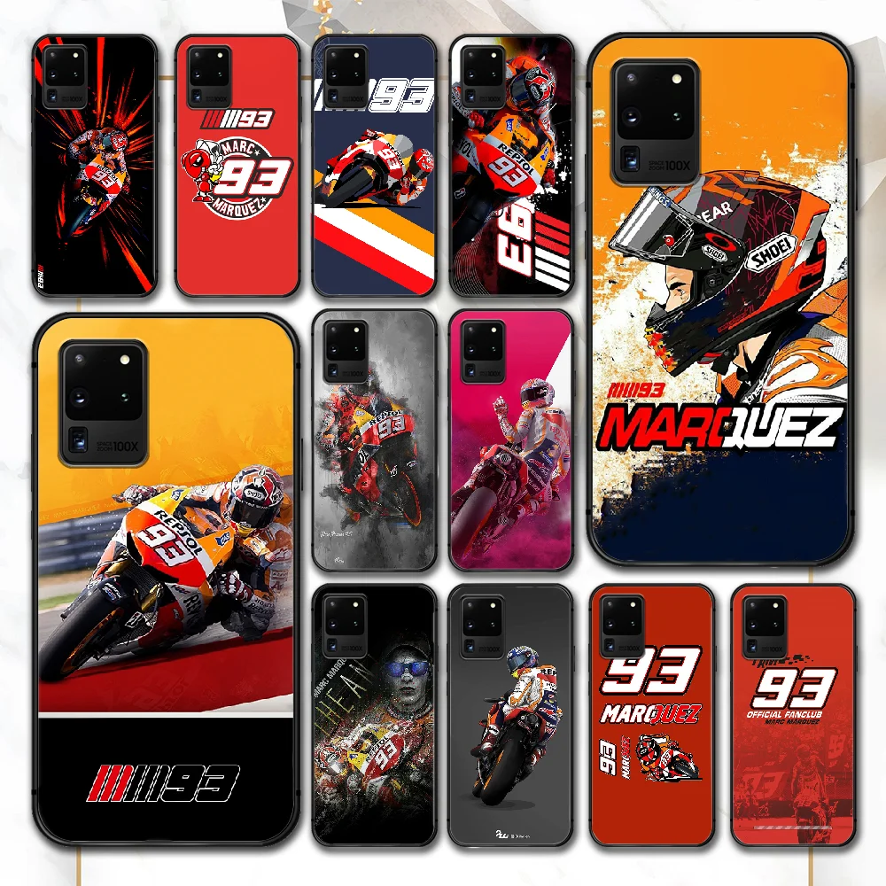 

Moto Marc Marquez NO.93 Phone Case For Samsung Galaxy Note S 8 9 10 20 Plus E Lite Uitra black Waterproof Fashion Funda 3D