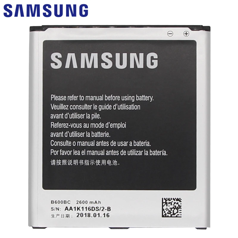 Оригинальная батарея samsung B600BC B600BE для samsung GALAXY S4 2600 мА/ч, I9500 I9502 i9295 GT-I9505 I9506 I9508 I959 i959 с NFC