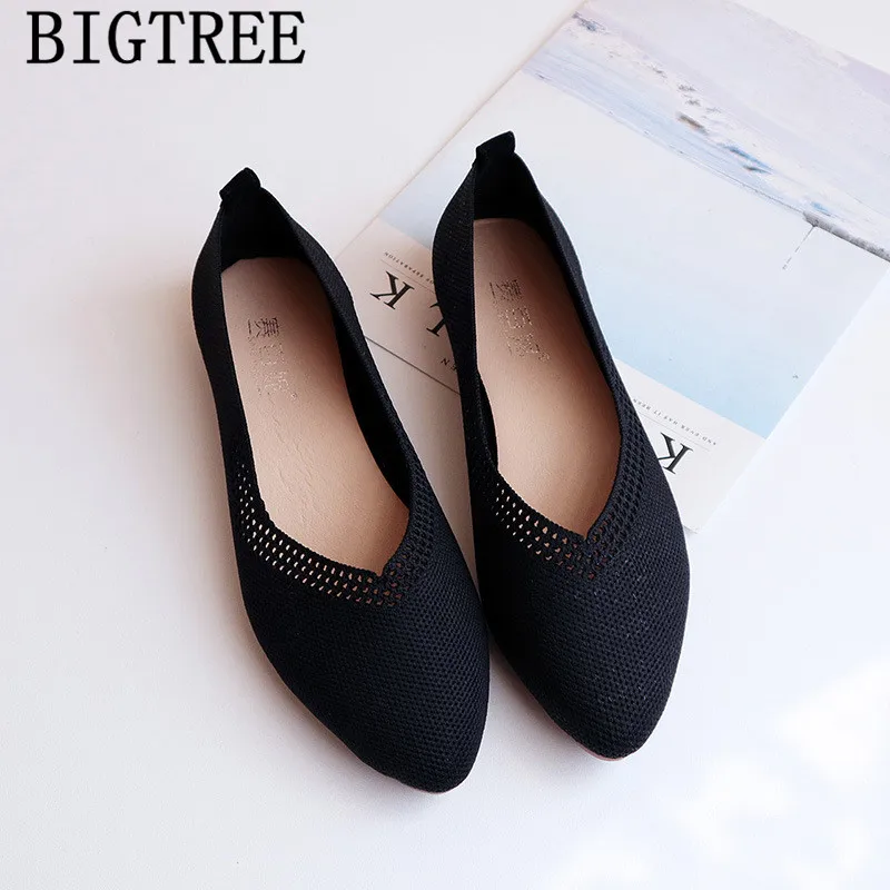 Туфли лодочки с острым носком на плоской подошве в Корейском стиле Женская обувь