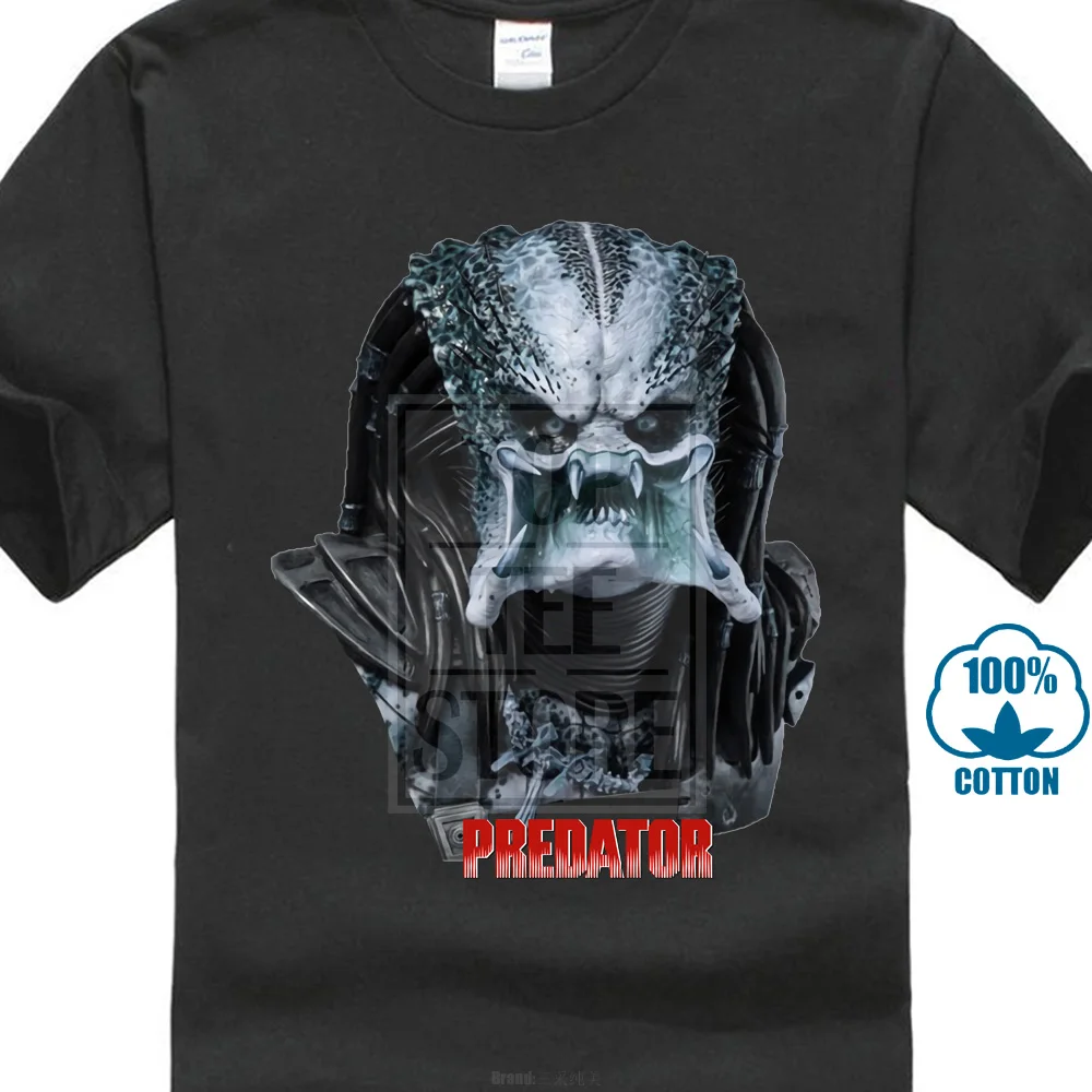 100% хлопок брендовая Новинка футболки с круглым вырезом короткий рукав хищник 1987