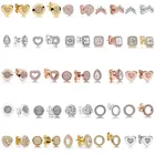 Женские серьги из серебра 925 пробы, с розовым золотом