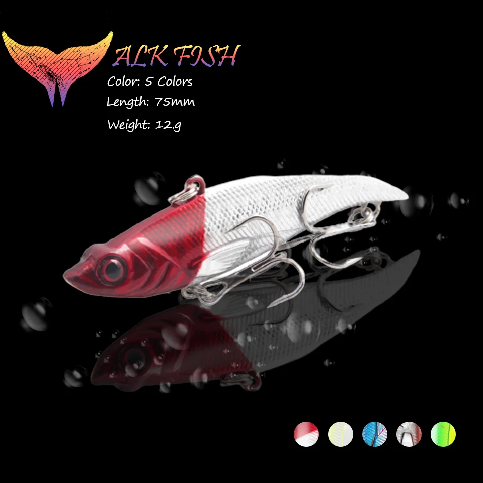 

WALK FISH 1 PCS 75mm 12.8g VIB Fishing Lure Sinking Hard Bait Lead Swim 3D Eyes Artificial Bait Diving Swivel Bait Fishing Lure