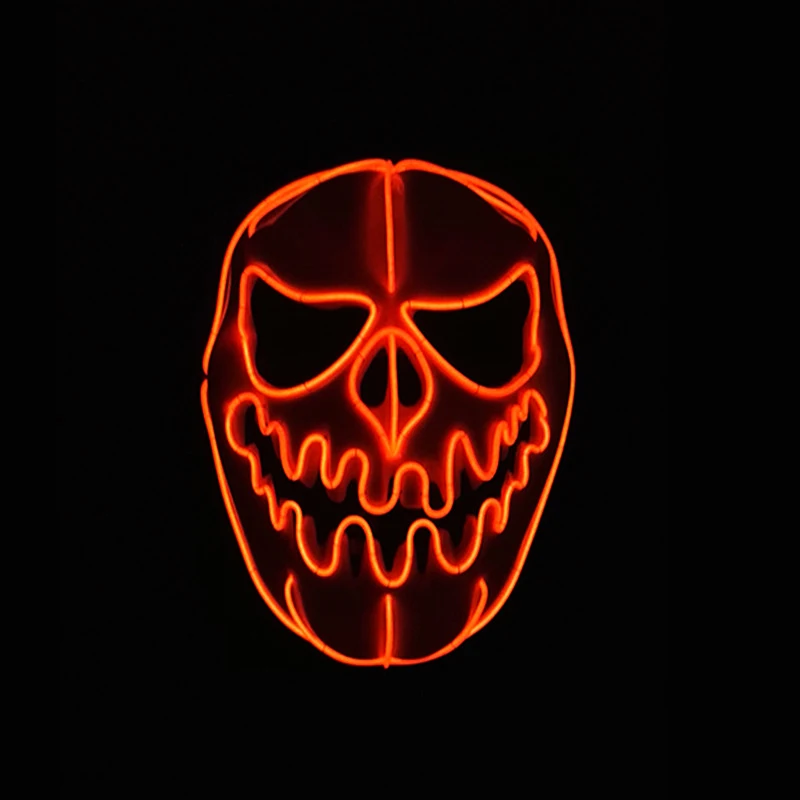 EL Wire тыква форма головы маска для лица светящиеся страшные маски Хэллоуина
