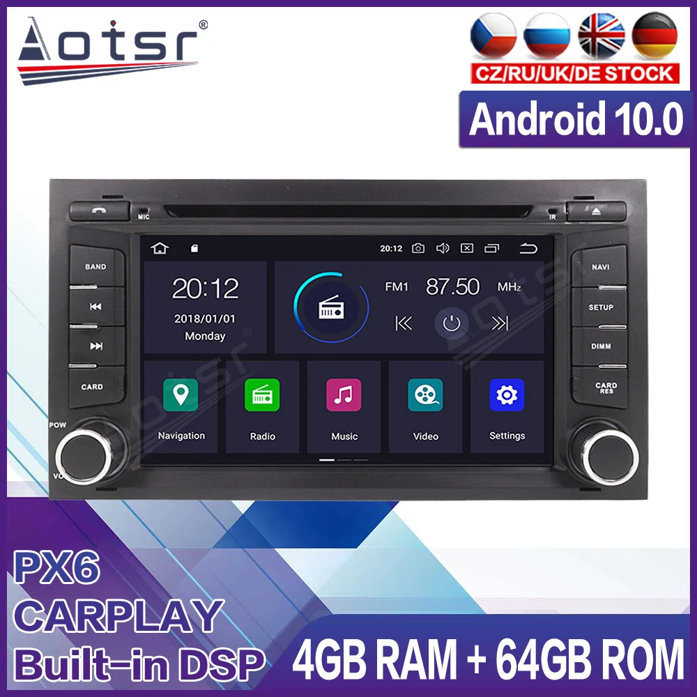

Автомобильный мультимедийный радиоплеер для Seat Leon MK3 2012-2018 стерео Android 10 DSP 6,2 дюймов IPS аудио радио GPS навигация головное устройство