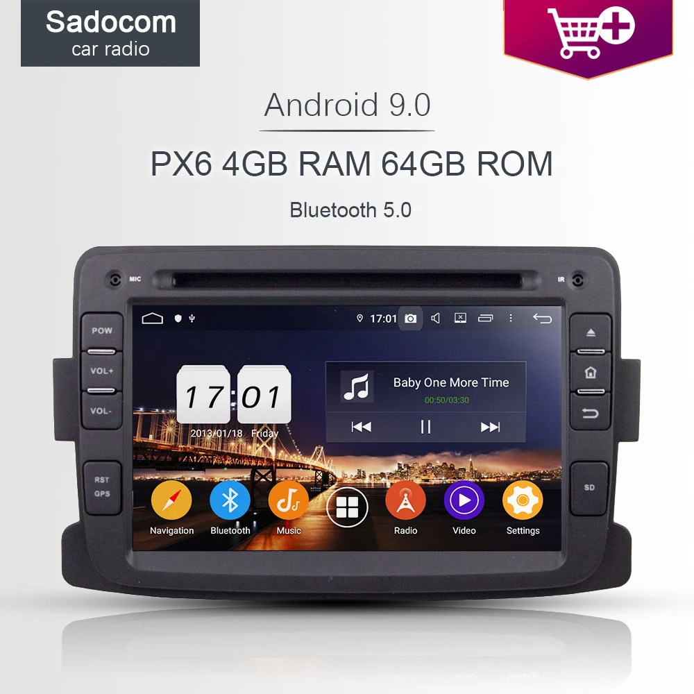 DSP IPS PX6 Android 8 0 64 ГБ + 4 Гб Оперативная память core dvd плеер для автомобиля Renault Duster 2012 2013